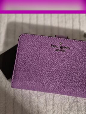 NWTS Kate Spade 'Lena Wisteria Pebbled Leather Medium Compact Bifold Wallet